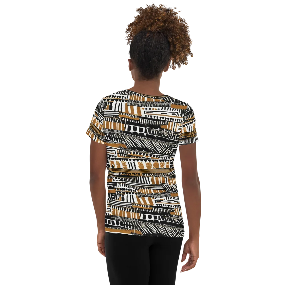 Nomad Geometry on Women's Athletic T-Shirt — Back
