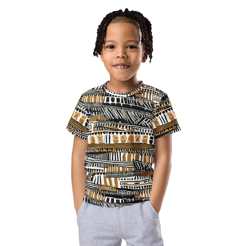 Nomad Geometry on Kids Crew Neck T-Shirt — Front