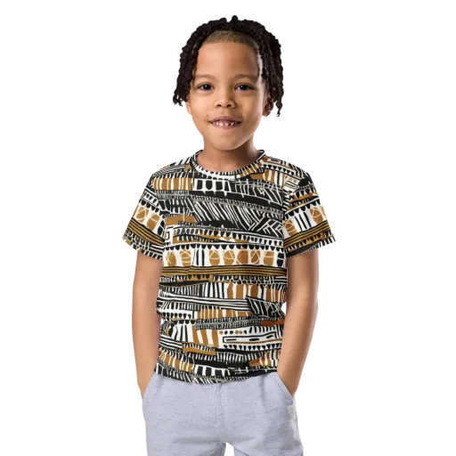 Nomad Geometry on a Kids Crew Neck T-Shirt