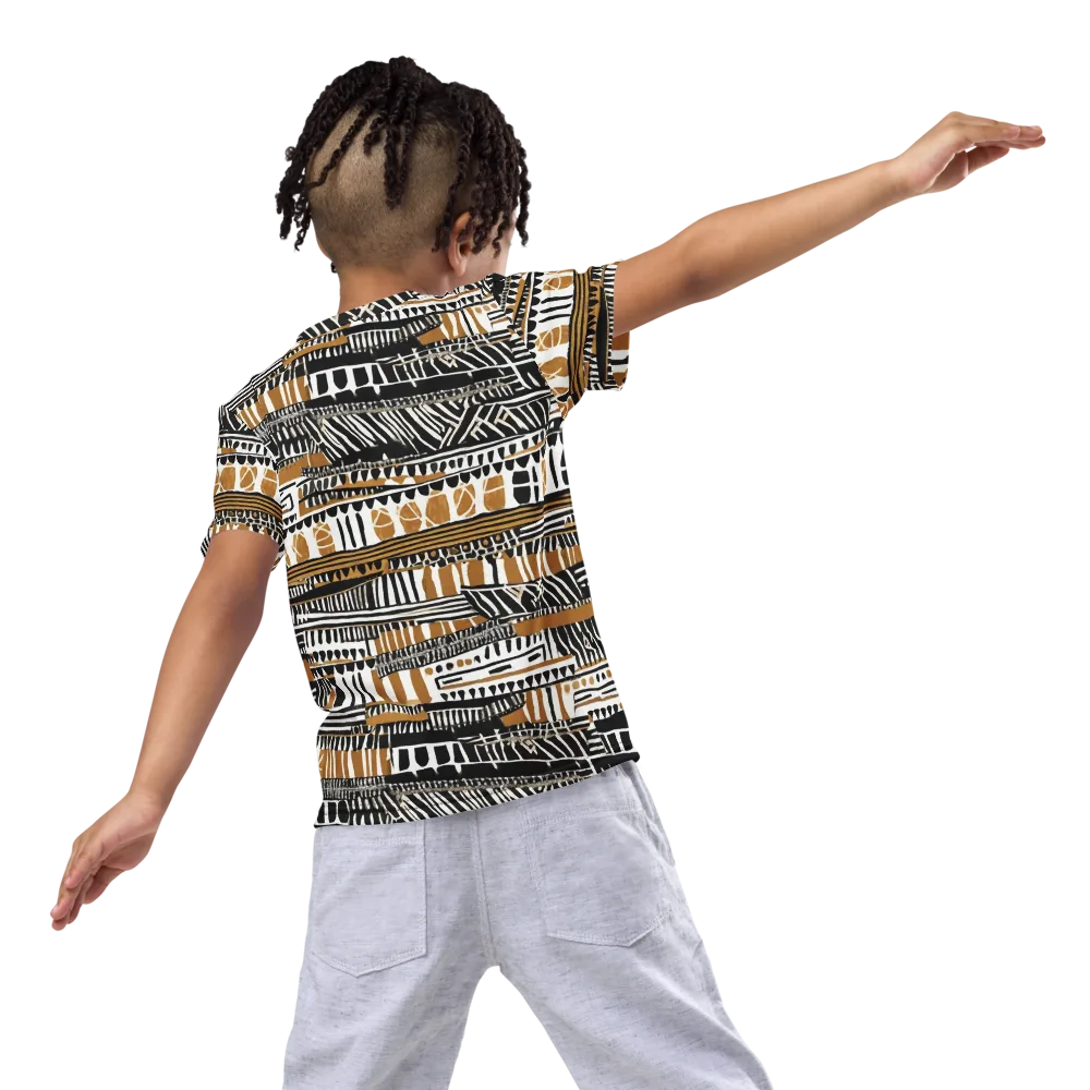 Nomad Geometry on Kids Crew Neck T-Shirt — Back