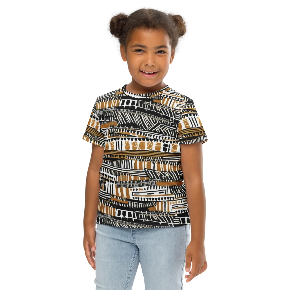 Nomad Geometry on Kids Crew Neck T-Shirt — Front