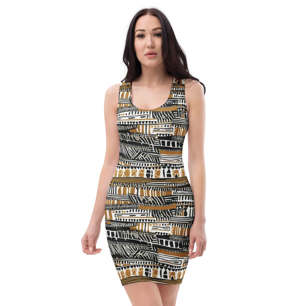 Nomad Geometry on Bodycon Dress — Front