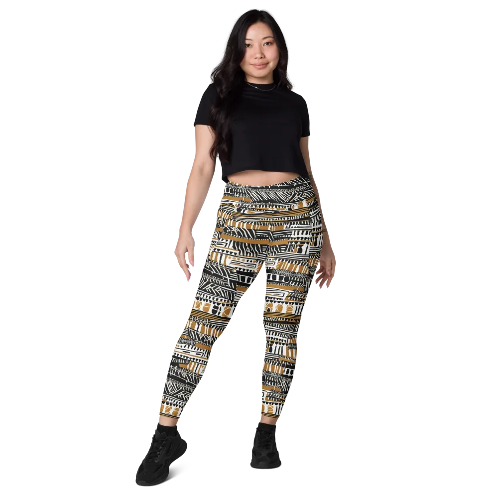 Nomad Geometry on Leggings with Pockets — Front