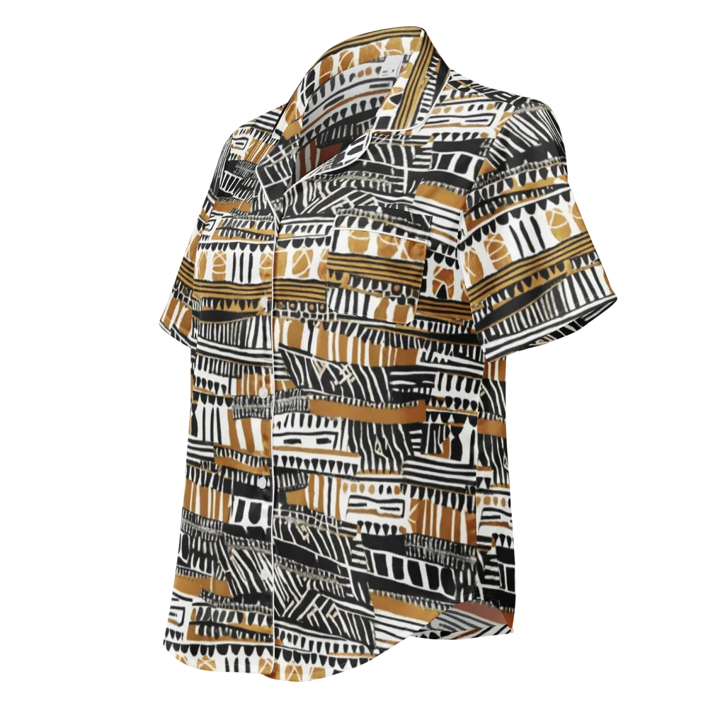 Nomad Geometry on Women's Short Sleeve Pajama Top — Left Front