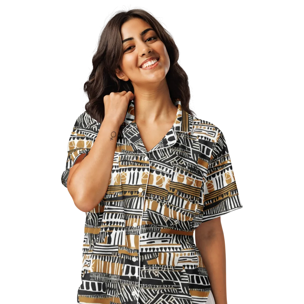 Nomad Geometry on Women's Short Sleeve Pajama Top — Front
