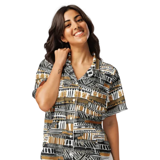 Nomad Geometry on a Women's Short Sleeve Pajama Top