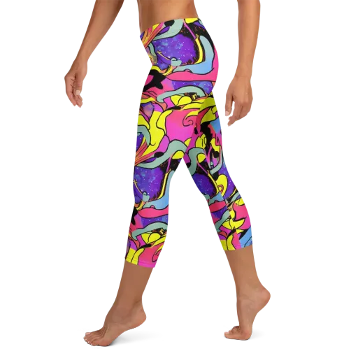 Pop Inferno on a Capri Leggings