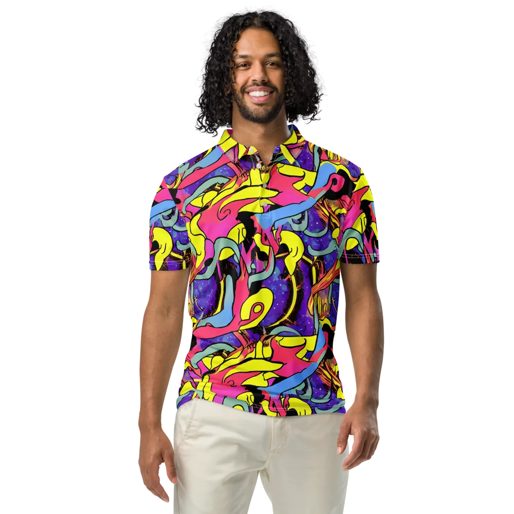 Pop Inferno on Men's Slim Fit Polo Shirt — Front