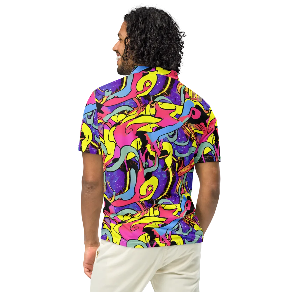 Pop Inferno on Men's Slim Fit Polo Shirt — Back