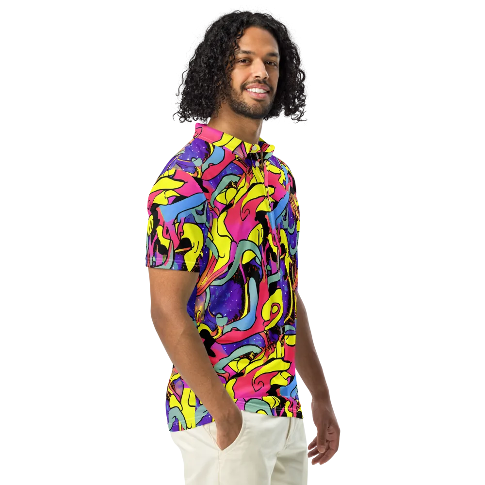 Pop Inferno on Men's Slim Fit Polo Shirt — Right Front