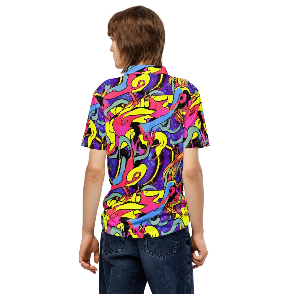 Pop Inferno on Men's Slim Fit Polo Shirt — Back
