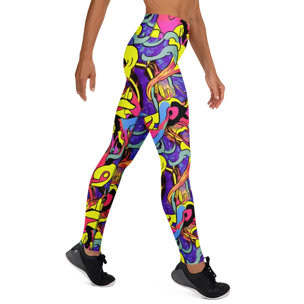 Pop Inferno on Yoga Leggings — Right