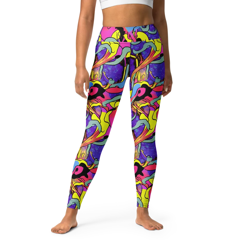 Pop Inferno on Yoga Leggings — Front