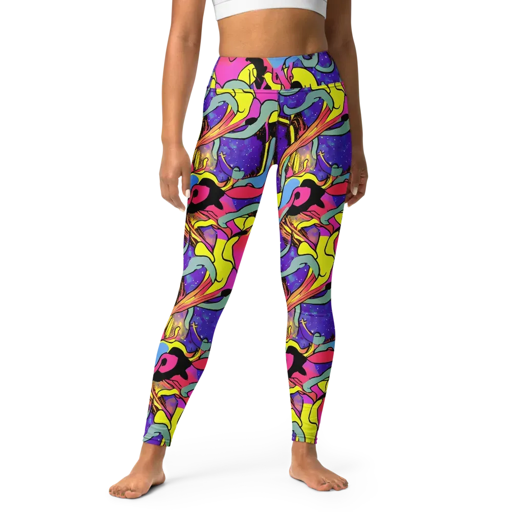 Pop Inferno on Yoga Leggings — Front