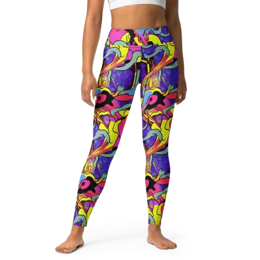 Pop Inferno on a Yoga Leggings