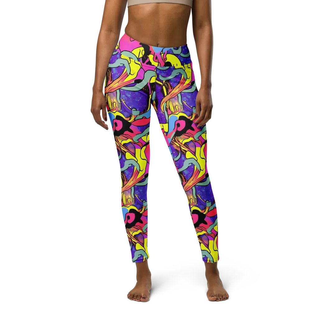 Pop Inferno on Yoga Leggings — Front