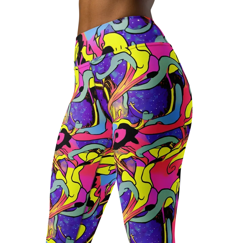 Pop Inferno on Yoga Leggings — Left Front