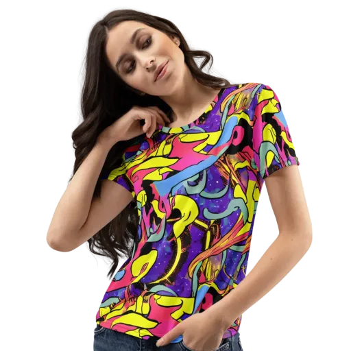 Pop Inferno on a Women's Crew Neck T-Shirt