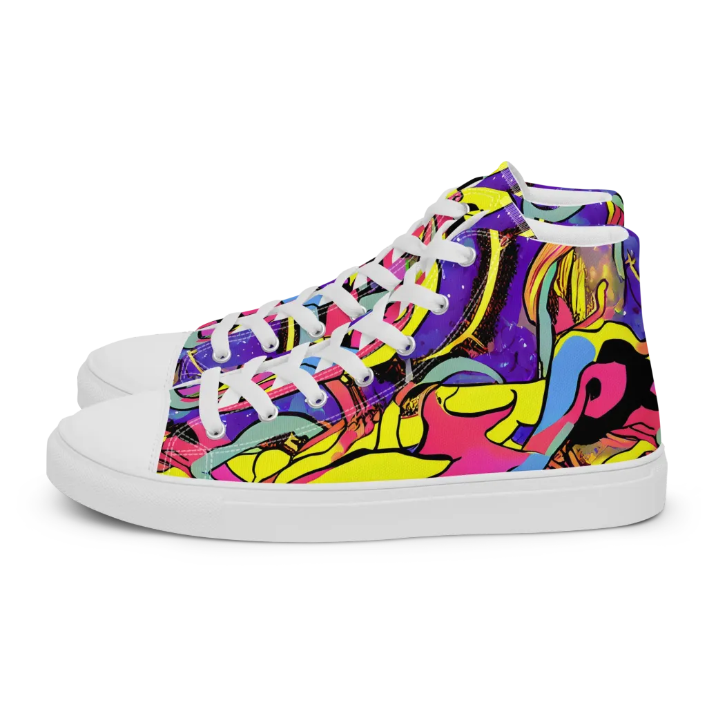 Pop Inferno on Women's High Top Canvas Shoes — Left