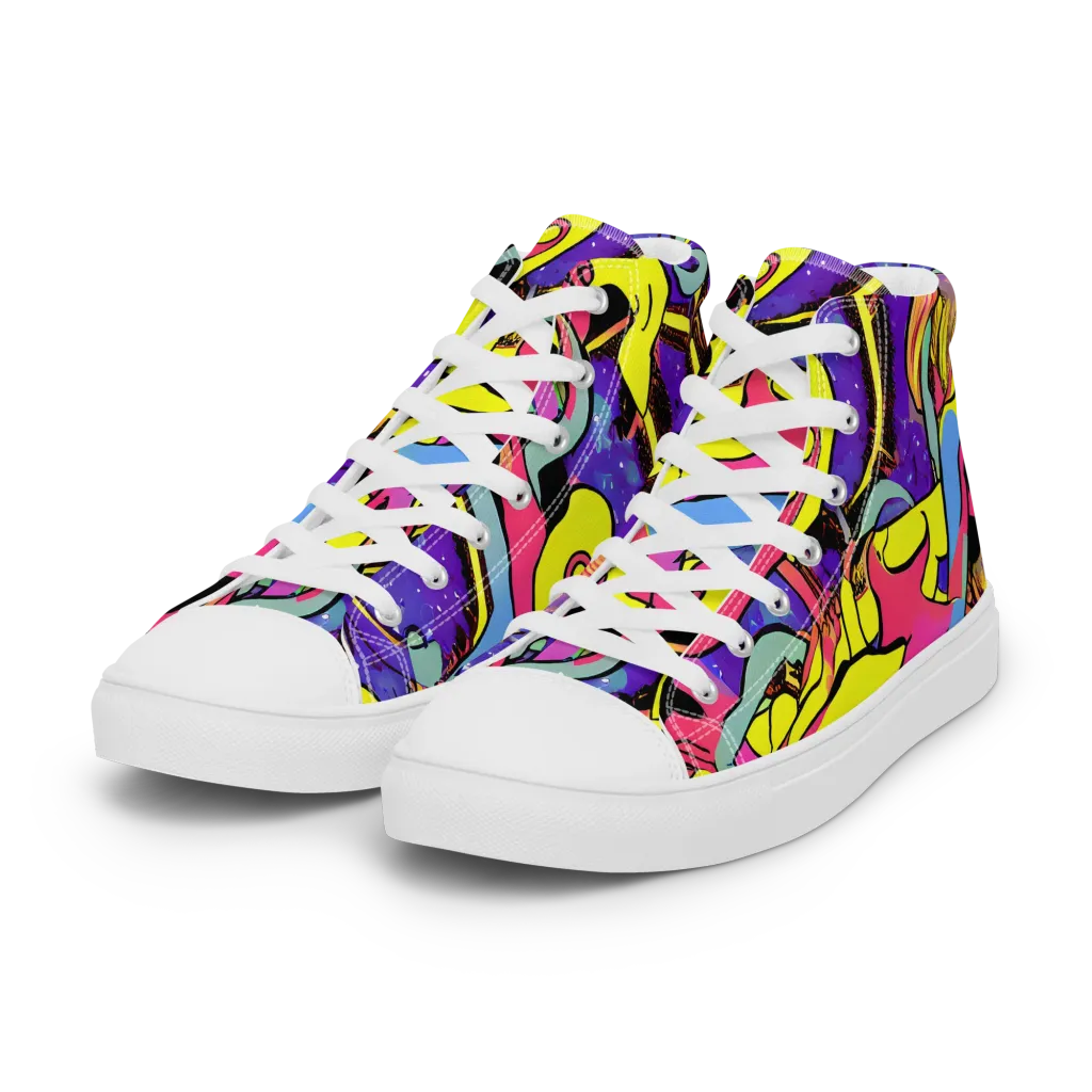 Pop Inferno on Women's High Top Canvas Shoes — Left Front