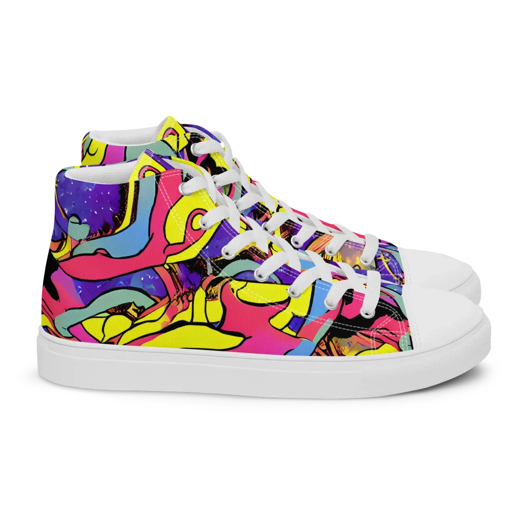Pop Inferno on Women's High Top Canvas Shoes — Right