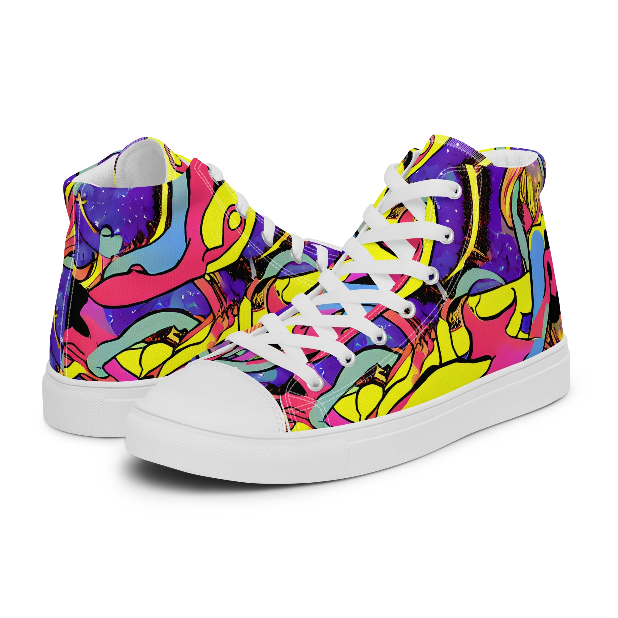 Pop Inferno on Women's High Top Canvas Shoes — Left
