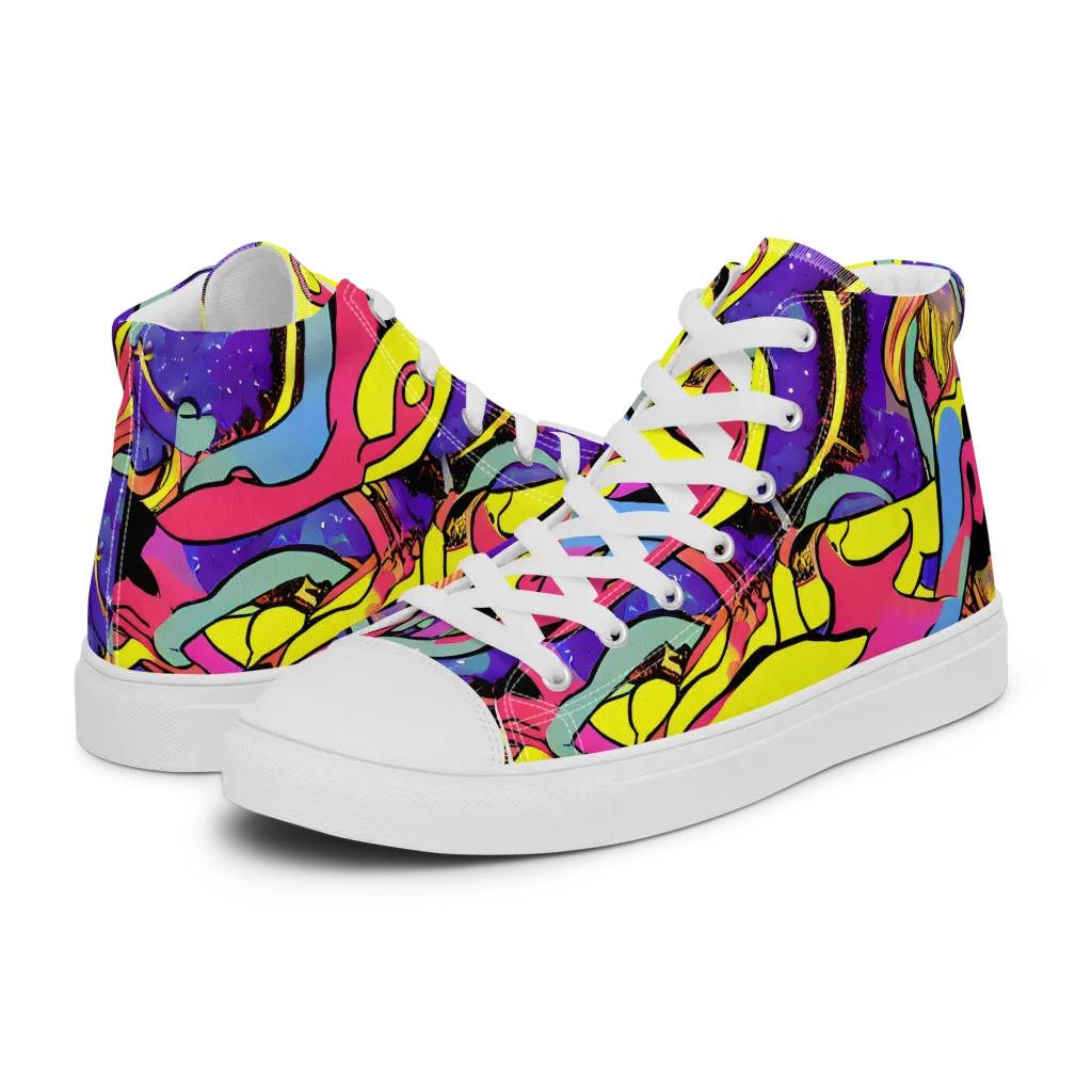 Pop Inferno on Women's High Top Canvas Shoes — Left