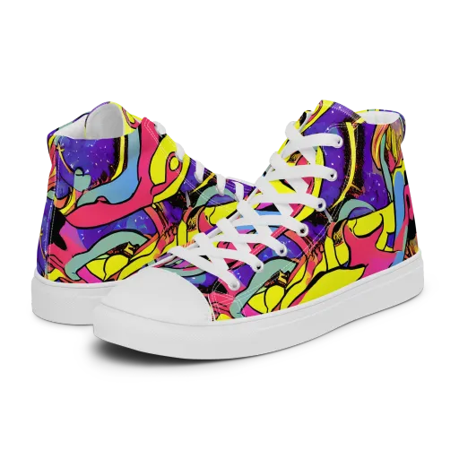 Pop Inferno on a Women's High Top Canvas Shoes