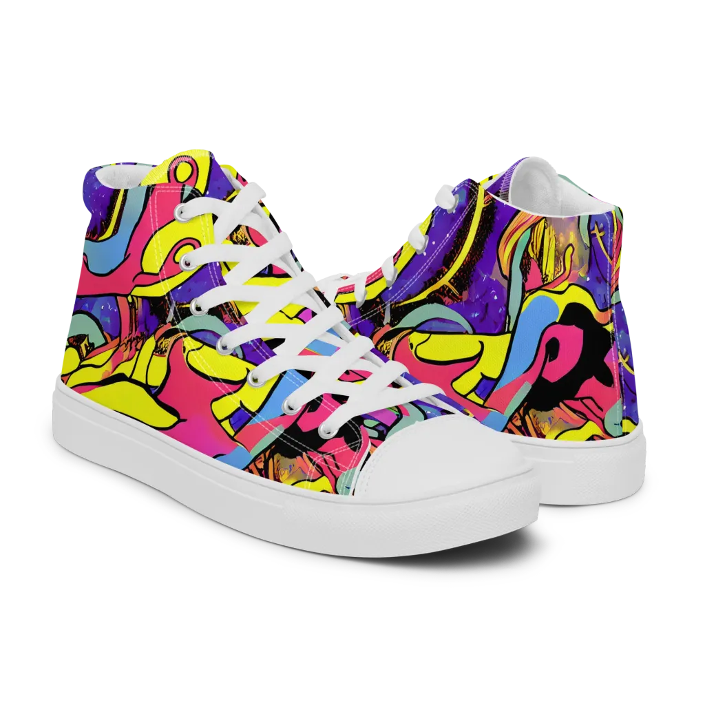 Pop Inferno on Women's High Top Canvas Shoes — Right