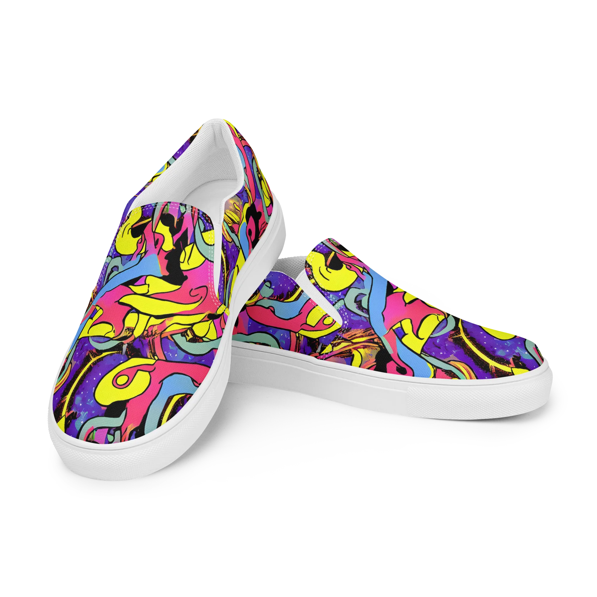 Pop Inferno on Men's Slip-On Canvas Shoes — Left Front