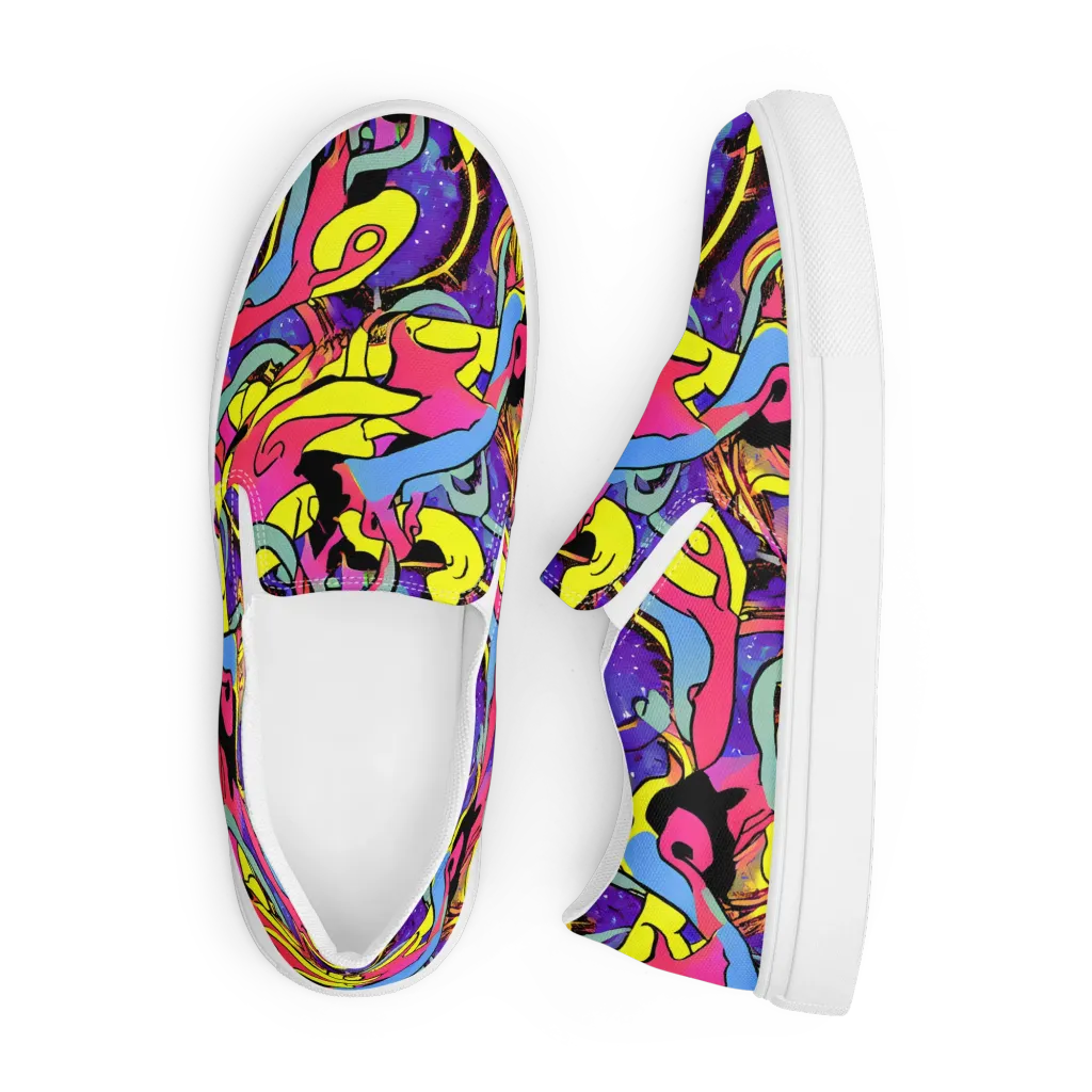 Pop Inferno on Men's Slip-On Canvas Shoes — Front