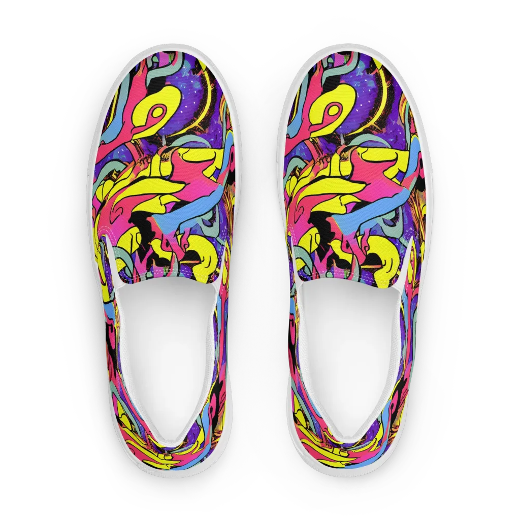 Pop Inferno on Women's Slip-On Canvas Shoes — Front