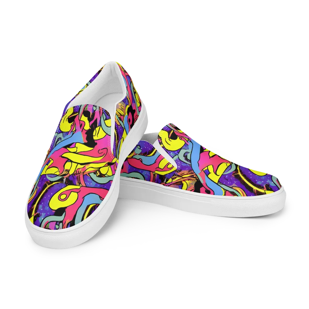 Pop Inferno on Women's Slip-On Canvas Shoes — Left Front
