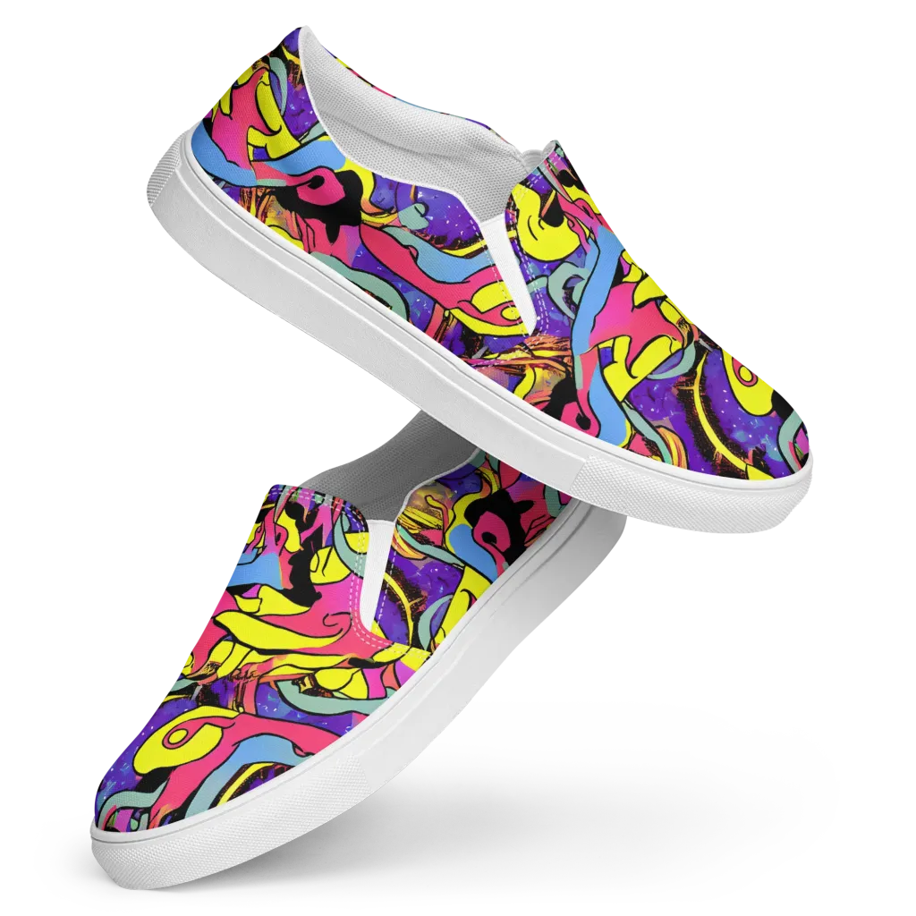 Pop Inferno on Women's Slip-On Canvas Shoes — Front