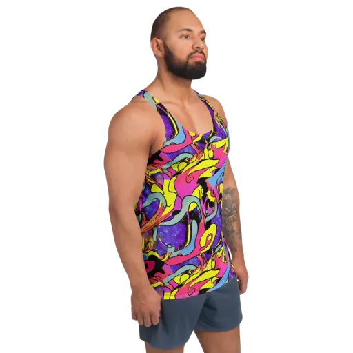 Pop Inferno on a Men's Tank Top