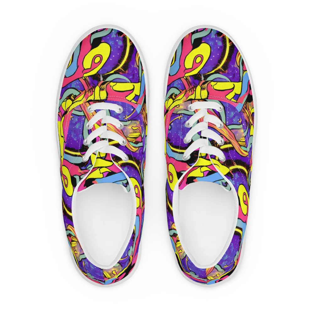 Pop Inferno on Men's Lace-Up Canvas Shoes — Front