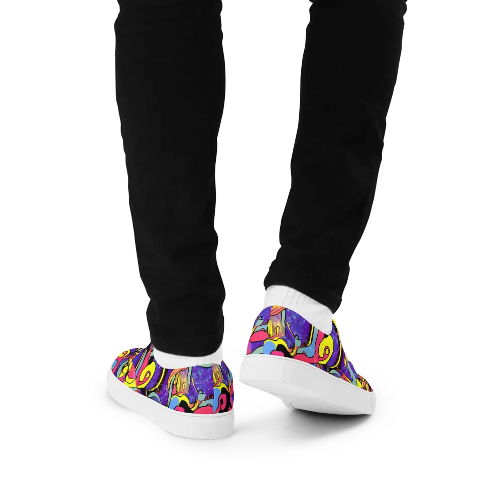 Pop Inferno on Men's Lace-Up Canvas Shoes — Back