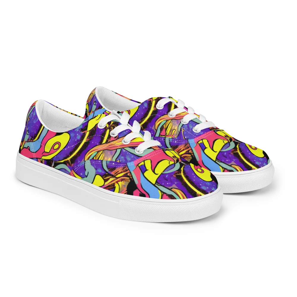Pop Inferno on Men's Lace-Up Canvas Shoes — Right Front