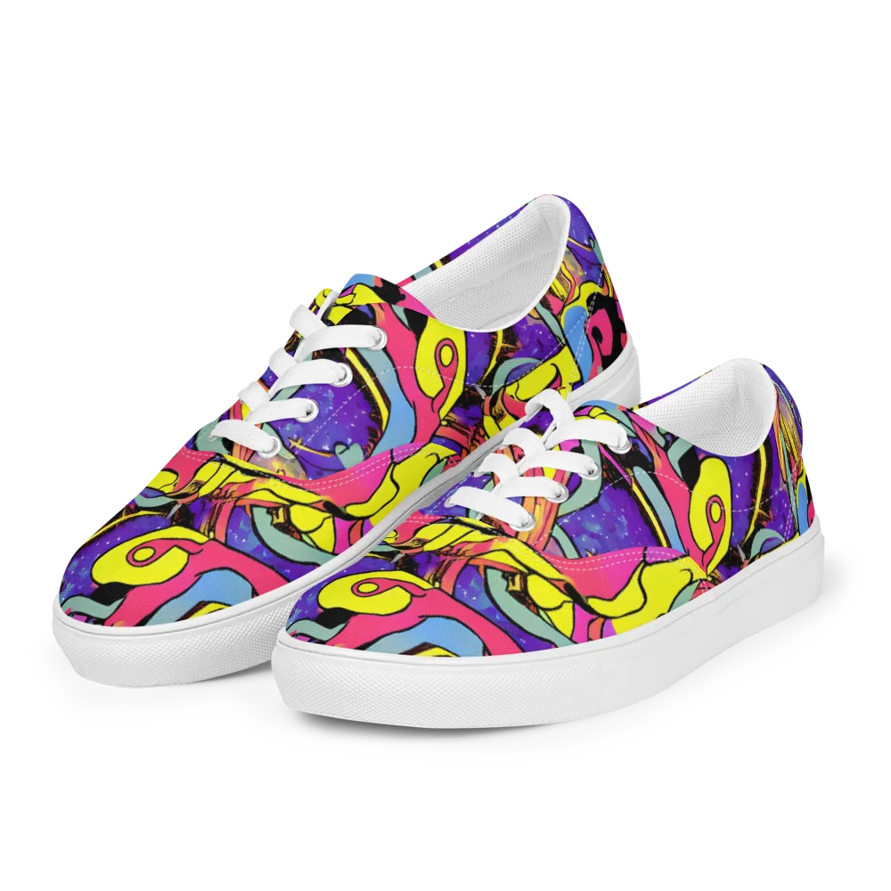 Pop Inferno on Men's Lace-Up Canvas Shoes — Left Front