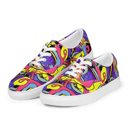 Pop Inferno on a Men's Lace-Up Canvas Shoes