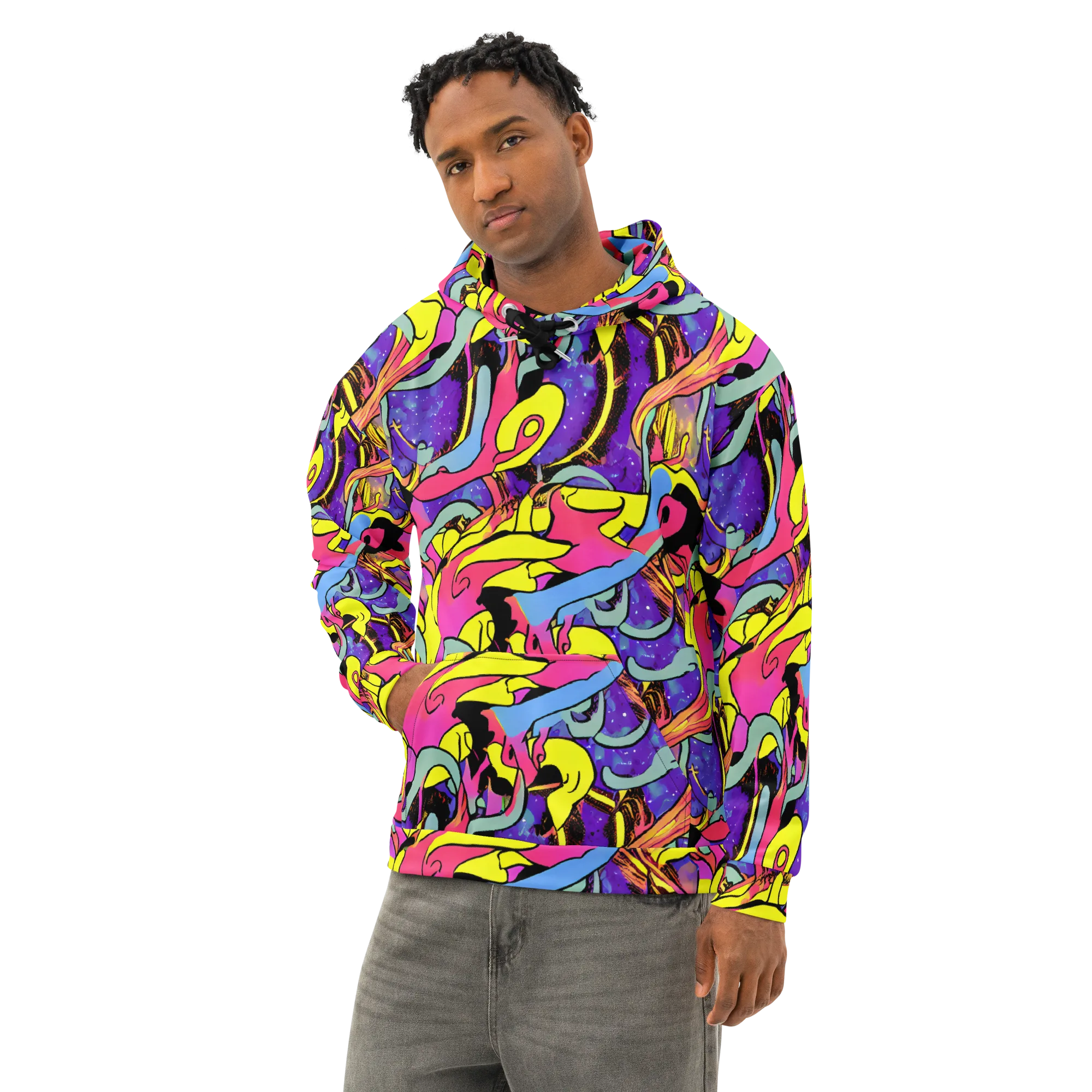 Pop Inferno on Cotton Hoodie — Left Front