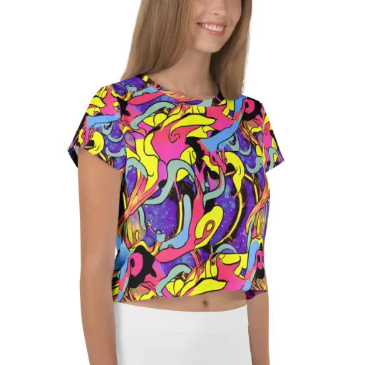 Pop Inferno on a Crop Tee
