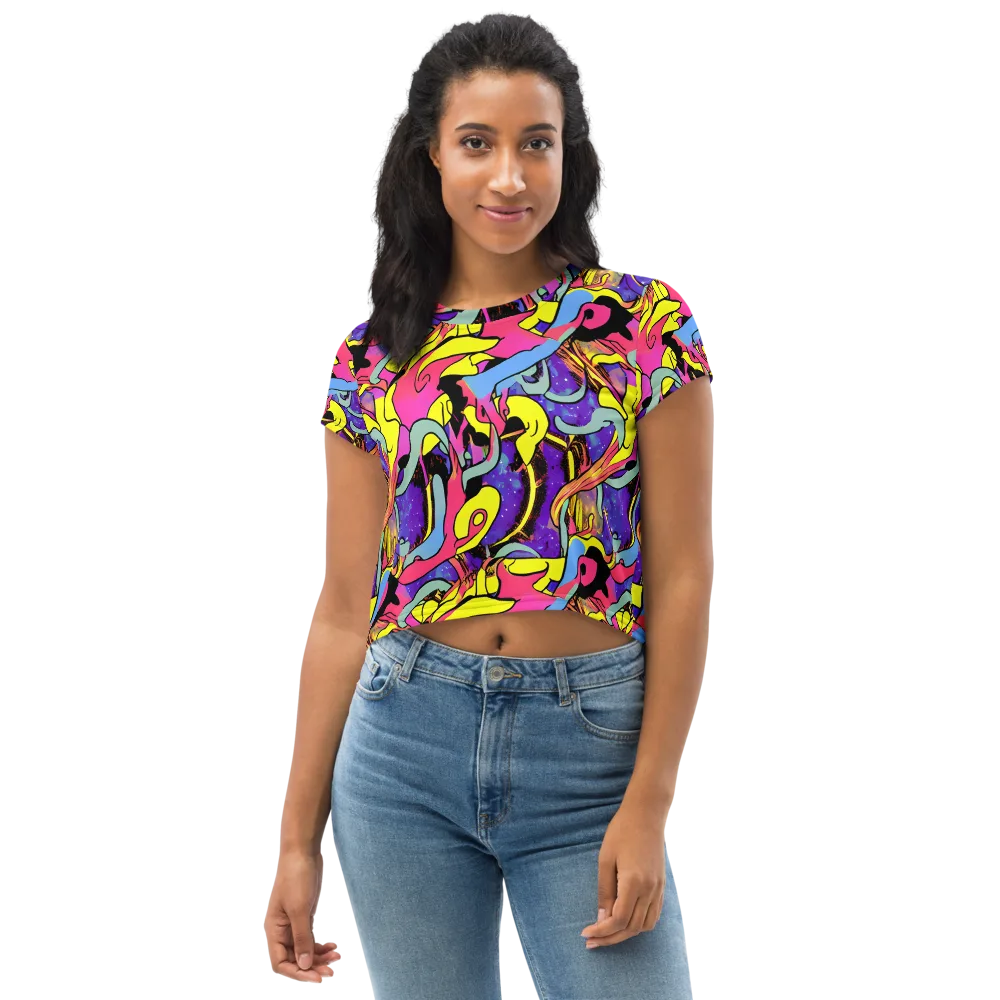 Pop Inferno on Crop Tee — Front