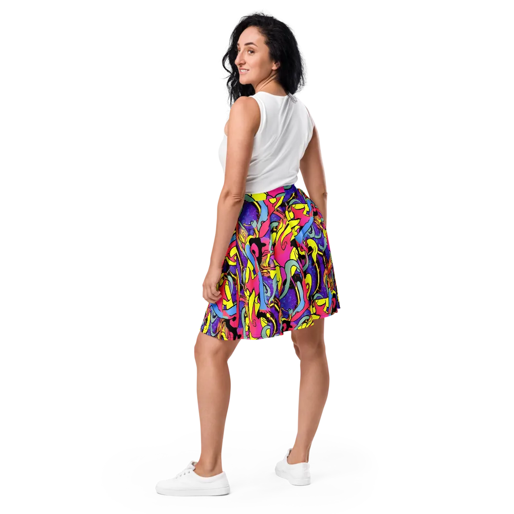 Pop Inferno on Skater Skirt — Back