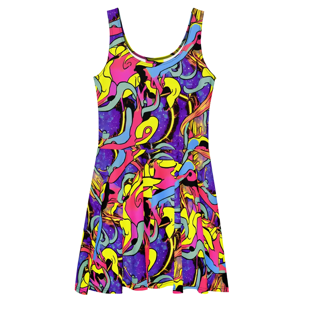 Pop Inferno on Skater Dress — Front