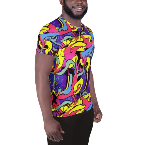 Pop Inferno on a Men's Athletic T-Shirt