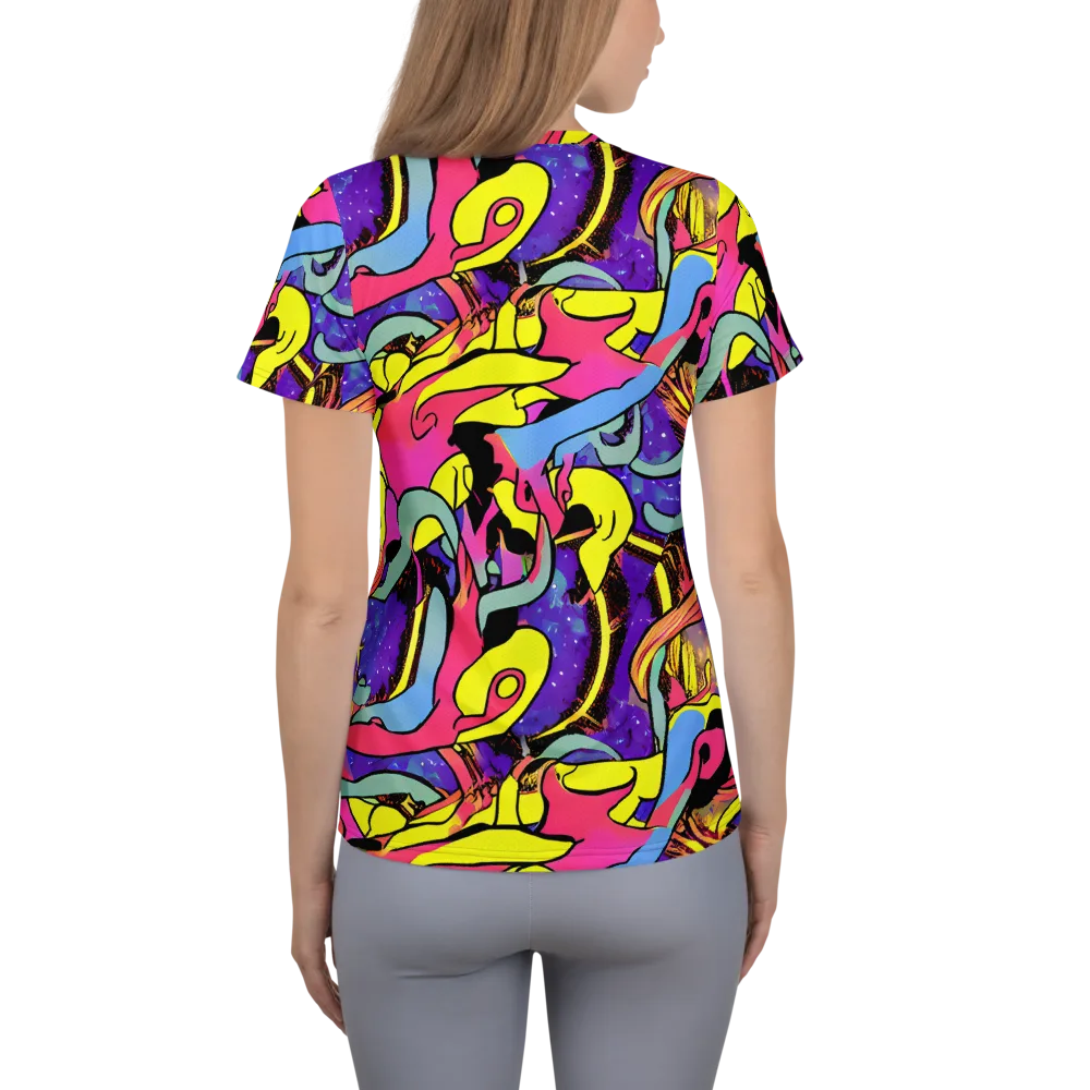 Pop Inferno on Women's Athletic T-Shirt — Back