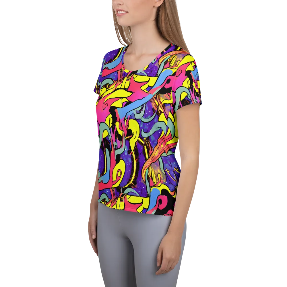 Pop Inferno on Women's Athletic T-Shirt — Left