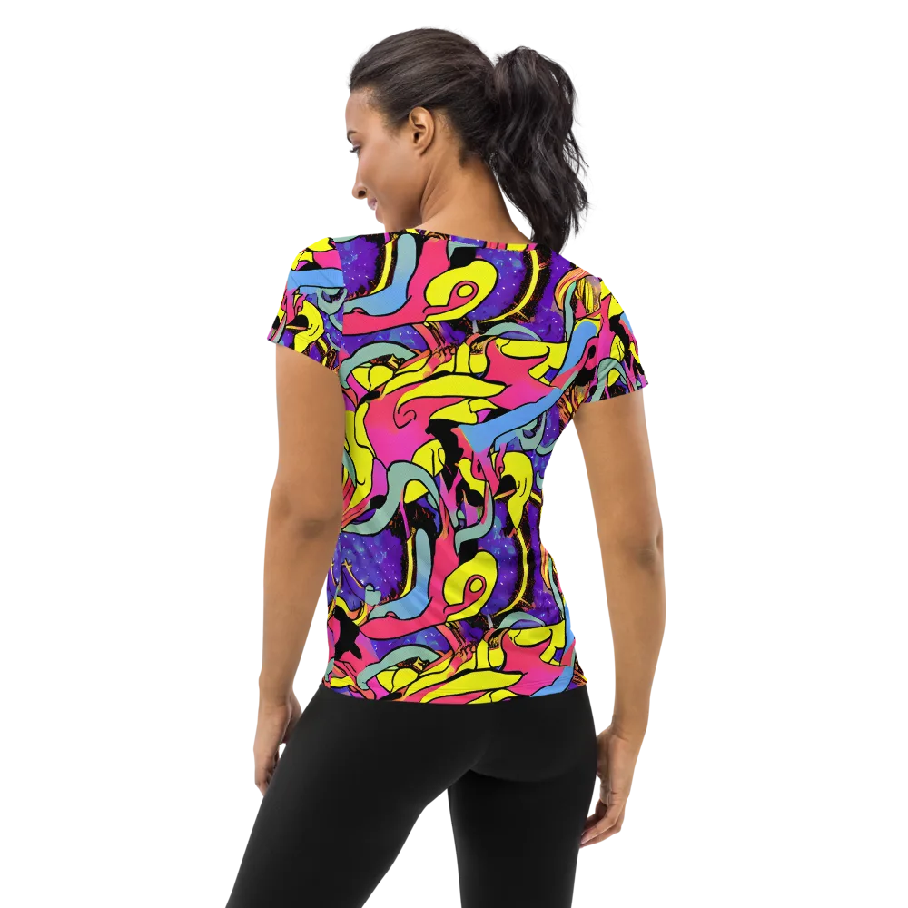 Pop Inferno on Women's Athletic T-Shirt — Back