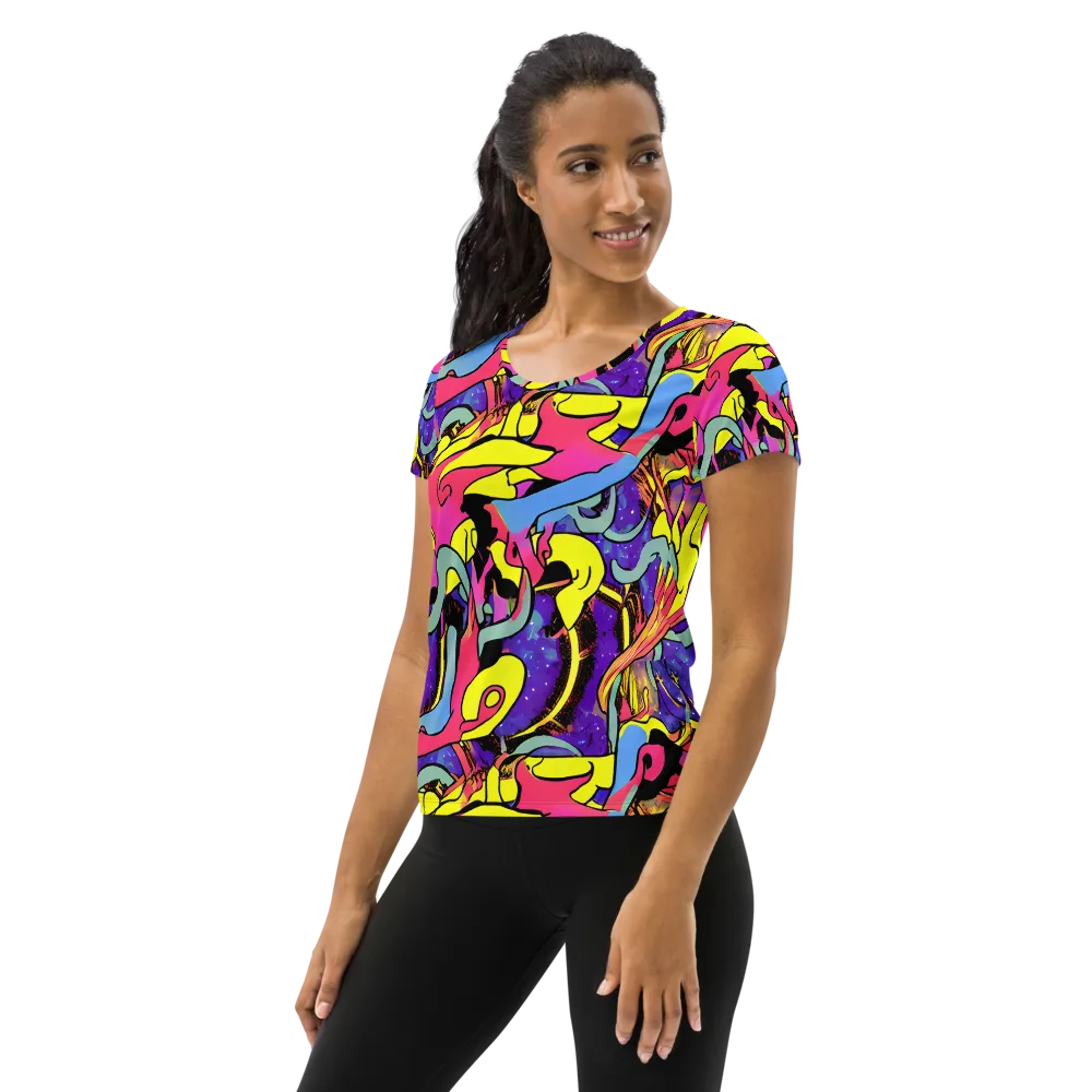 Pop Inferno on Women's Athletic T-Shirt — Left